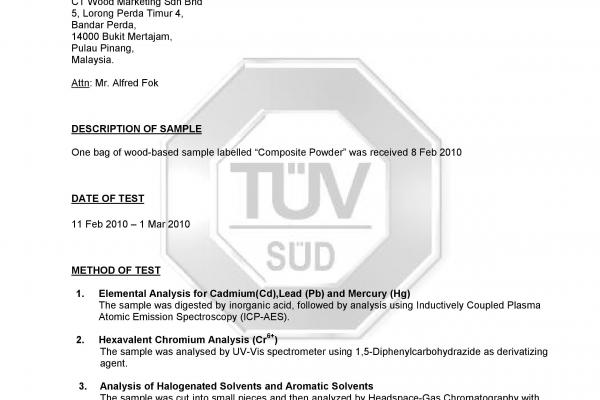 SINGAPORE TUV - SUD TEST