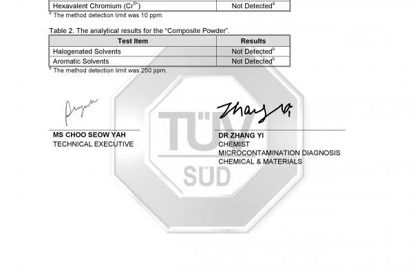 SINGAPORE TUV - SUD TEST