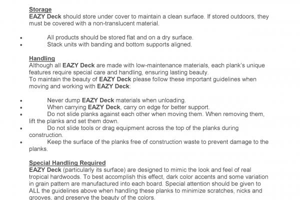 EAZY DECK MAINTENANCE VERSION JUL 2015