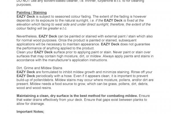 EAZY DECK MAINTENANCE VERSION JUL 2015